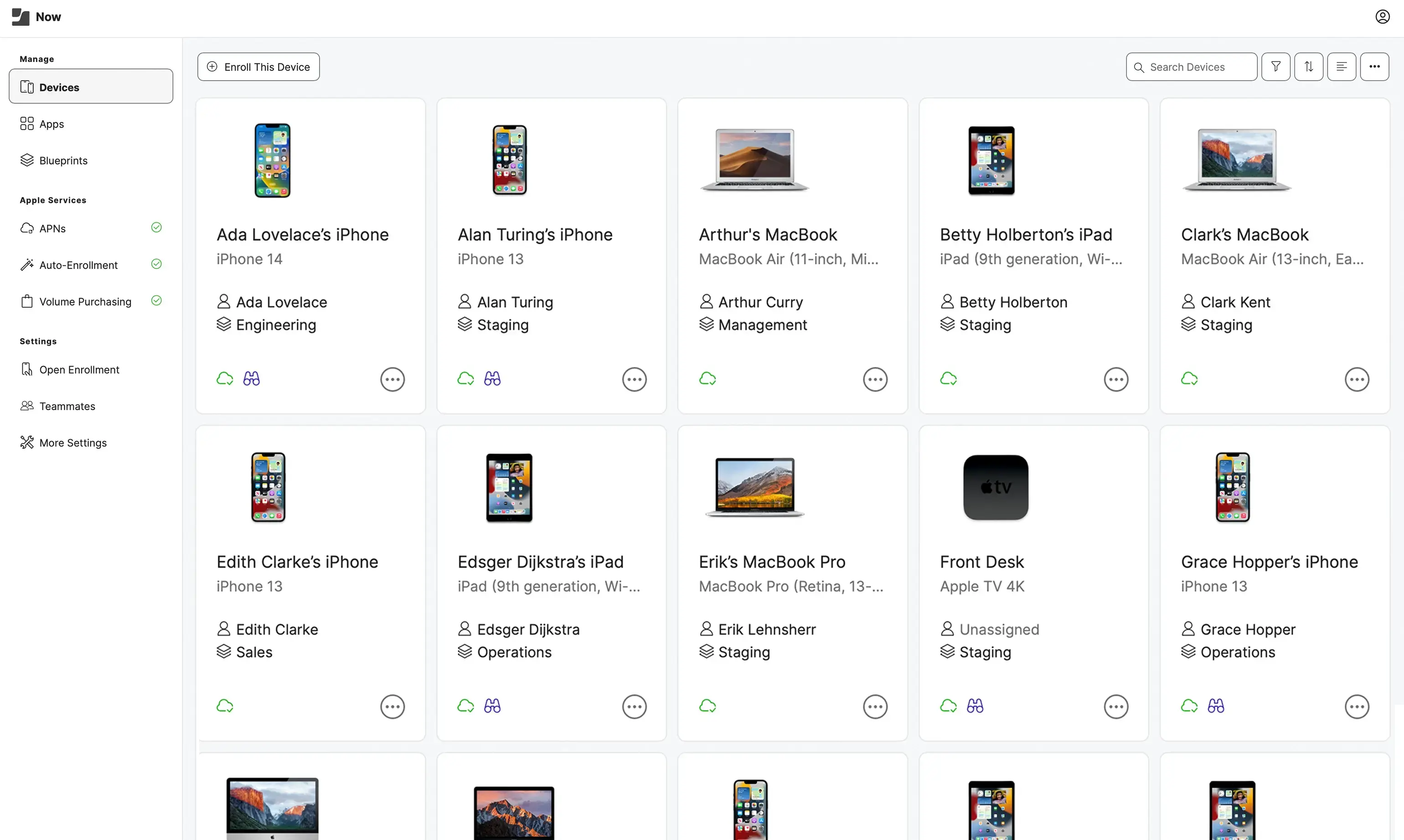 Jamf Now small business device dashboard