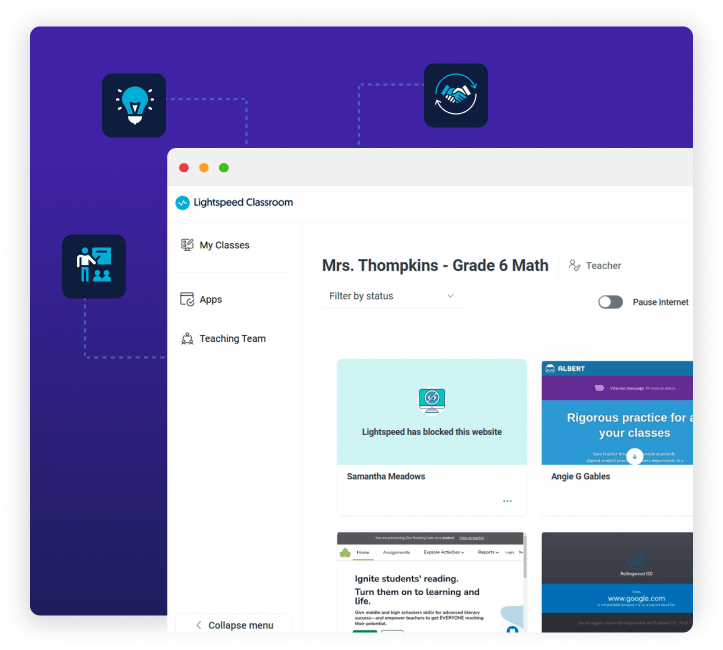 Lightspeed Classroom product interface